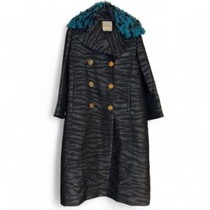 Kenzo x H&M black zebra print coat
